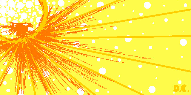 orange phoenix rising sketch on yellow background
